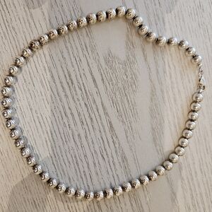 Sterling Silver Ball/"Pearl" Necklace